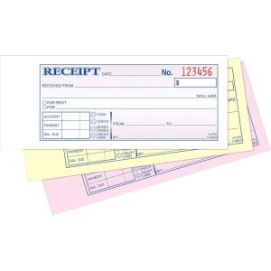 Adams Money and Rent Receipt Book, 3-Part, Carbonless, 2-3/4 x 7-3/16 Inch, 50 Sets, 3-Pack, White and Canary and Pink (TC2701-3)(3 Count (Pack of 1))