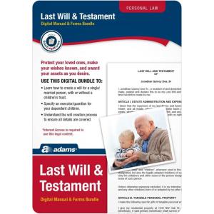 Adams Prepare A Last Will and Testament, Downloadable Product Details on Packaging (ALC602)