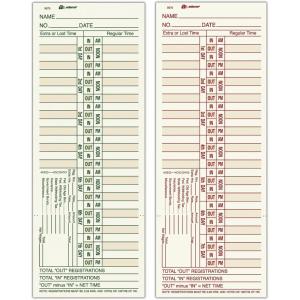Adams Time Cards, Bi-Weekly, 2-Sided, Overtime Format, 3-3/8″ x 9″, Manila, Green/Red Print, 200-Count (9675-200)(3-3/8″ x 9″)