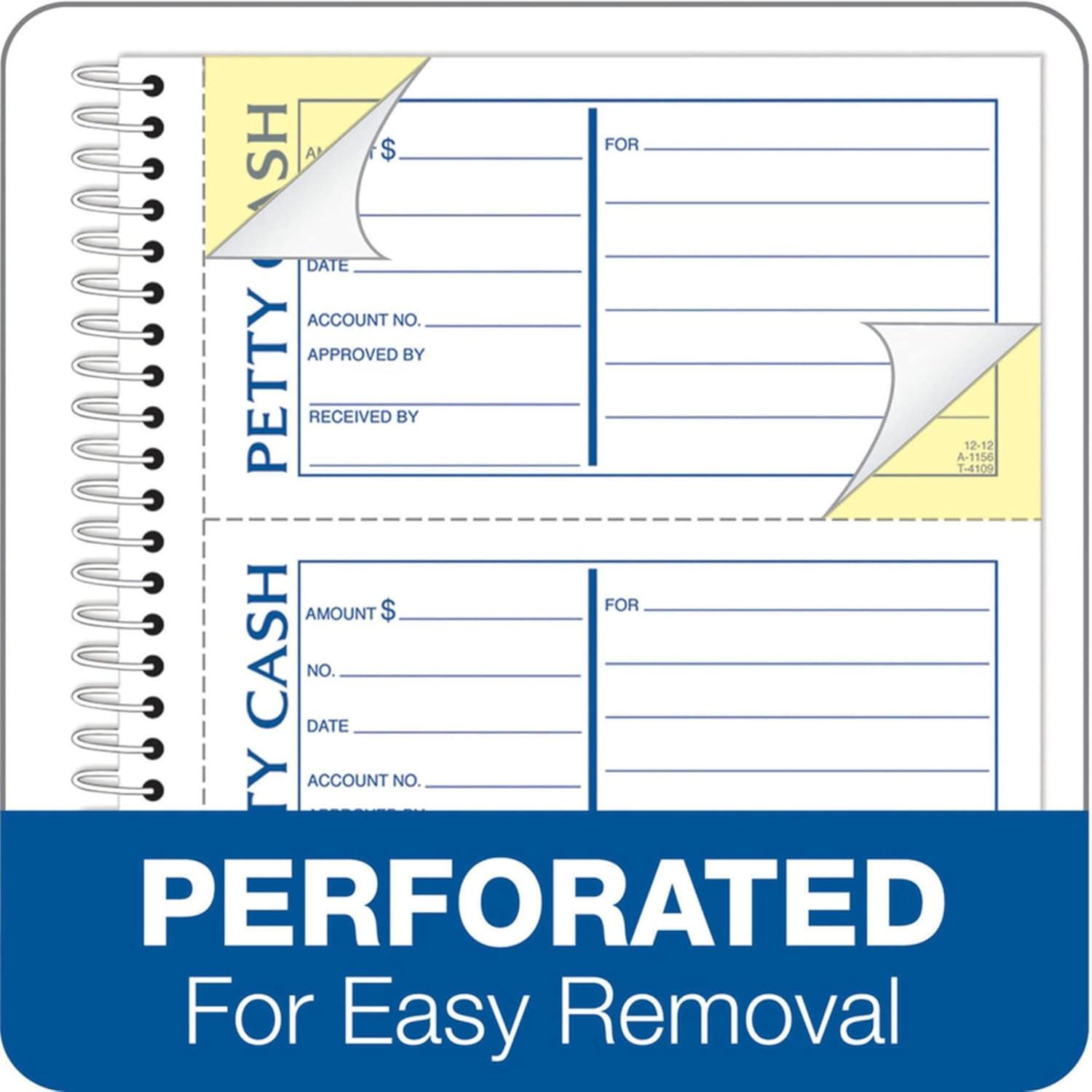 image:imageAdams Spiral Petty Cash Book 2Part Carbonless 4 Messages per Page 200 Sets per Book SC1156