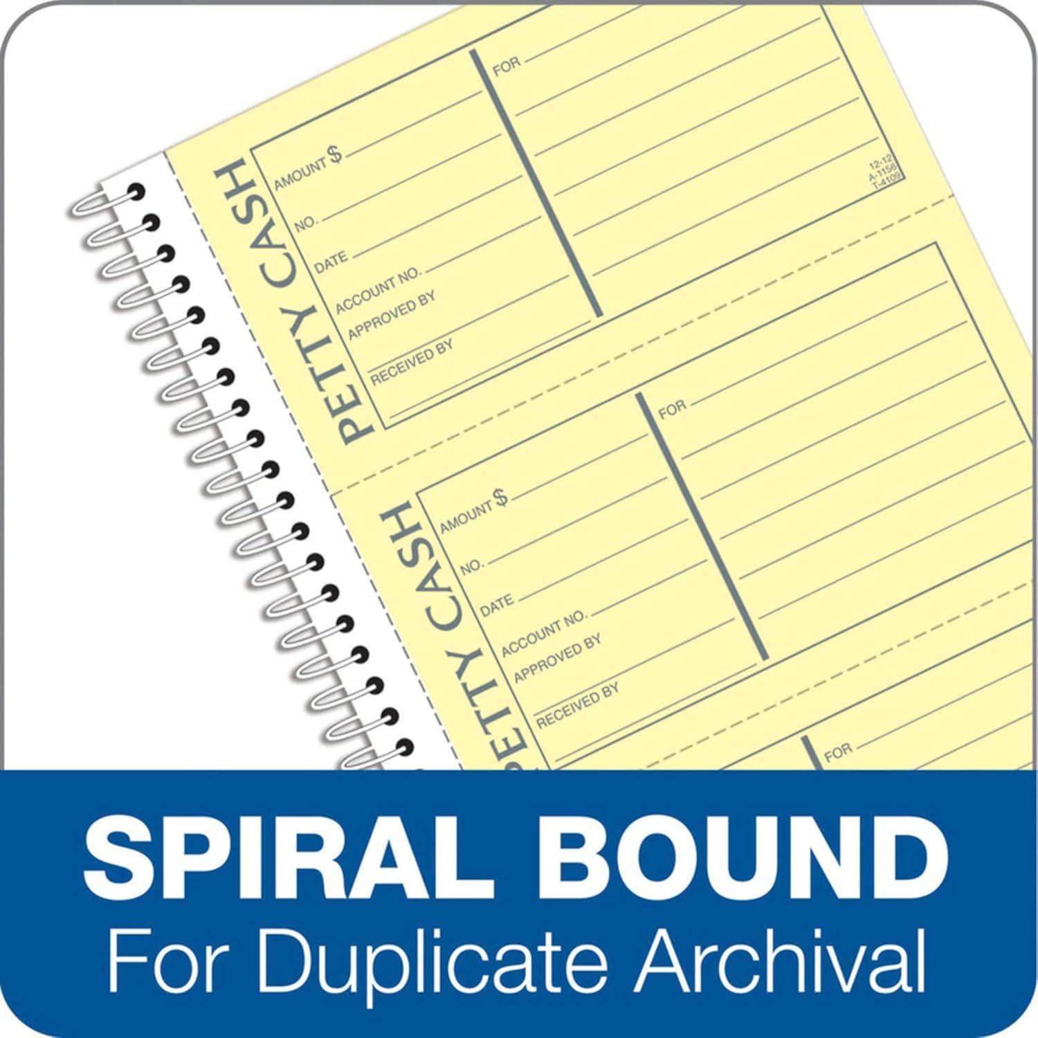 image:imageAdams Spiral Petty Cash Book 2Part Carbonless 4 Messages per Page 200 Sets per Book SC1156