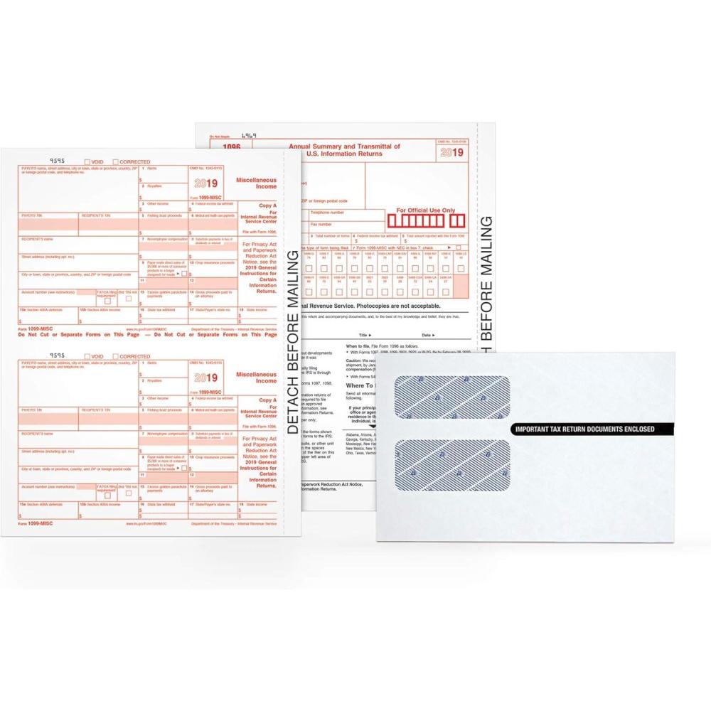 image:imageAdams 1099 MISC Forms 2019 5 Part Tax Forms Kit 50 Recipients Kit of LaserInkjet Forms 3 1096 Summary Forms 50 Self Seal Envelopes TXA2250E