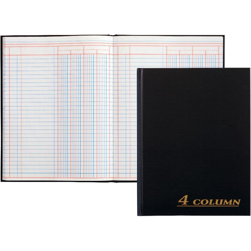 image:imageAdams Account Book 4Column Black Cloth Cover 925 x 7 Inches 80 Pages Per Book ARB8004MSize 80 Pages Per Book Pack of 6