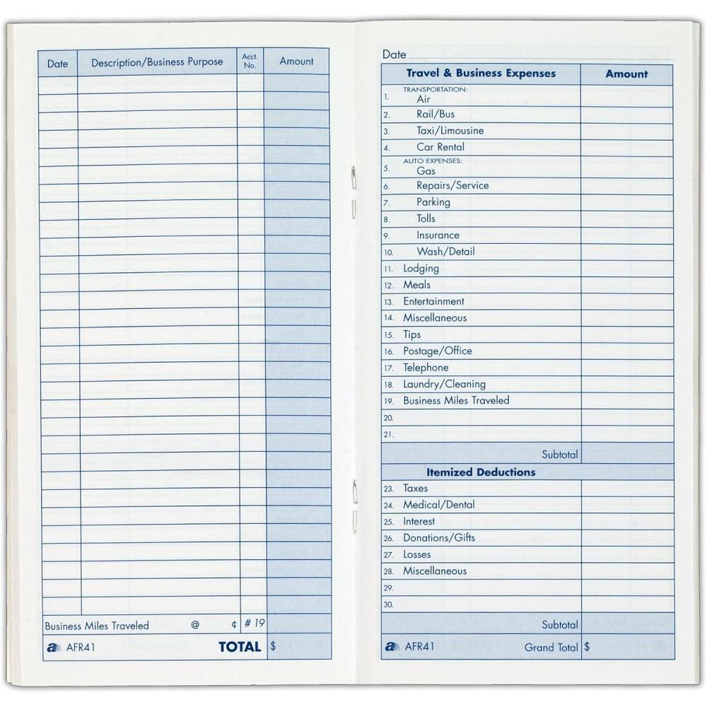 image:imageAdams Expense Record Book 325 x 625 Inches 48 Pages White AFR41