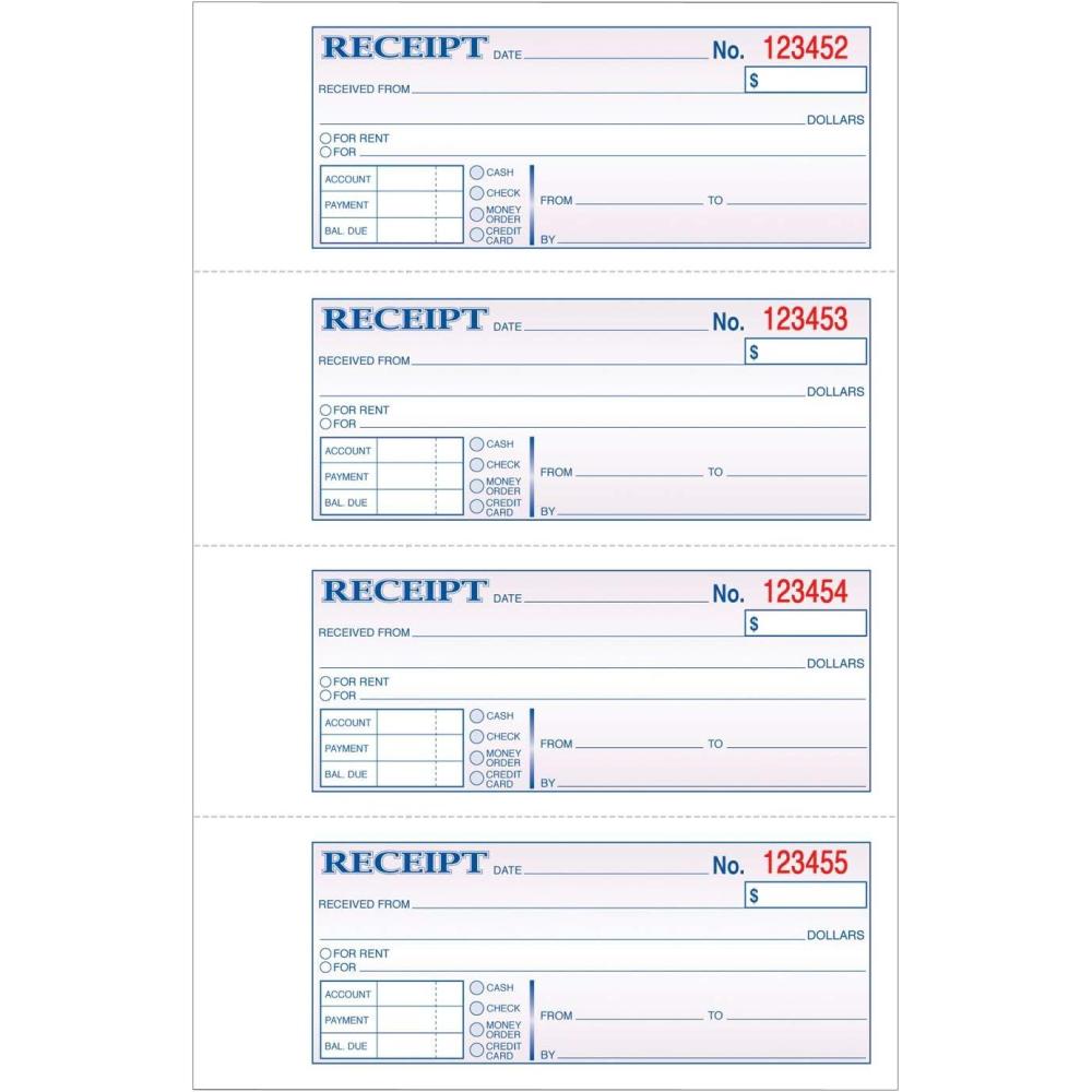 image:imageAdams HardBound Money Receipt Book 3Part Carbonless WhiteCanaryPink 11 x 758 Inches 33 Sets TCH118533 Count Pack of 1