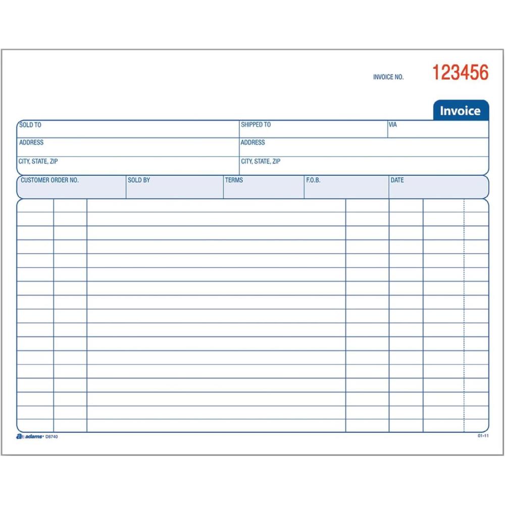 image:imageAdams Invoice Book 2 Part Carbonless 838 x 719 Inches 50 Sets per Book White and Canary D874050 Count Pack of 1