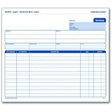 image:imageAdams Invoice Unit Set 2Part Carbonless 85 x 744 Inch 50Pack White and Canary and Pink NC287250