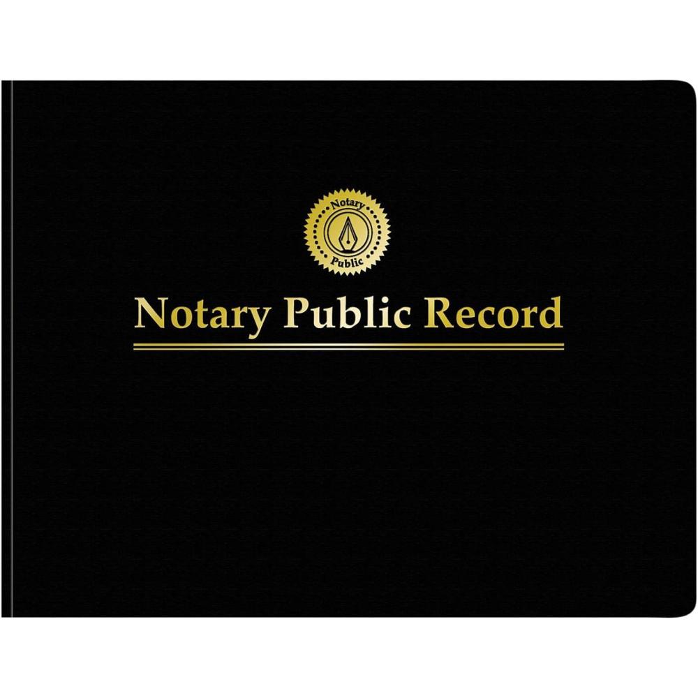 image:imageAdams Notary Public Record Journal 11 x 85 Inches 6 Entries Per Page 63 Pages Per Book Black AFR90Size Pack of 6