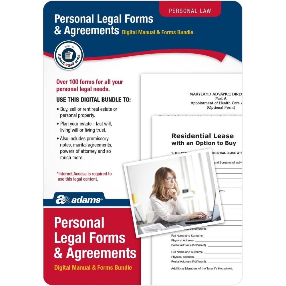 image:imageAdams Personal Legal Forms and Agreements Downloadable Product Details on Packaging SS4322