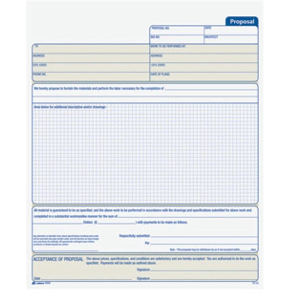 image:imageAdams Proposal Form Book 2Part Carbonless 1019 x 838 Inches 50 Sets White and Canary 9450ABF50 Count Pack of 6