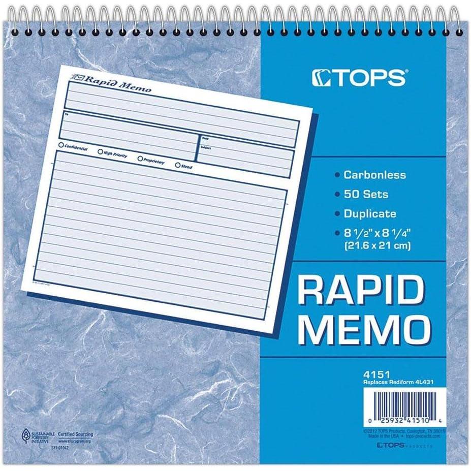 image:imageAdams Rapid Memo Book 825 x 85 Inch 2Part Carbonless 50 Sets 1 Memo per Page White and Canary SC1158 WhiteCanary