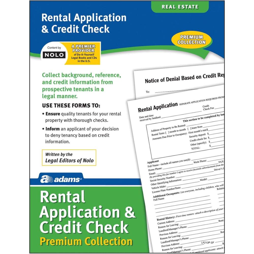 image:imageAdams Rental Application amp Credit Check Forms Premium Collection Includes Downloadable Fillable Digital Forms White LF213P