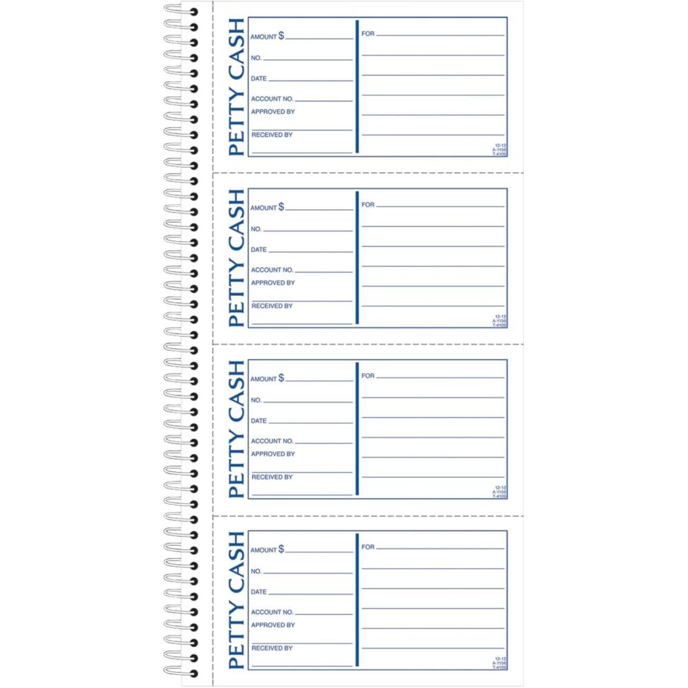 image:imageAdams Spiral Petty Cash Book 2Part Carbonless 4 Messages per Page 200 Sets per Book SC1156