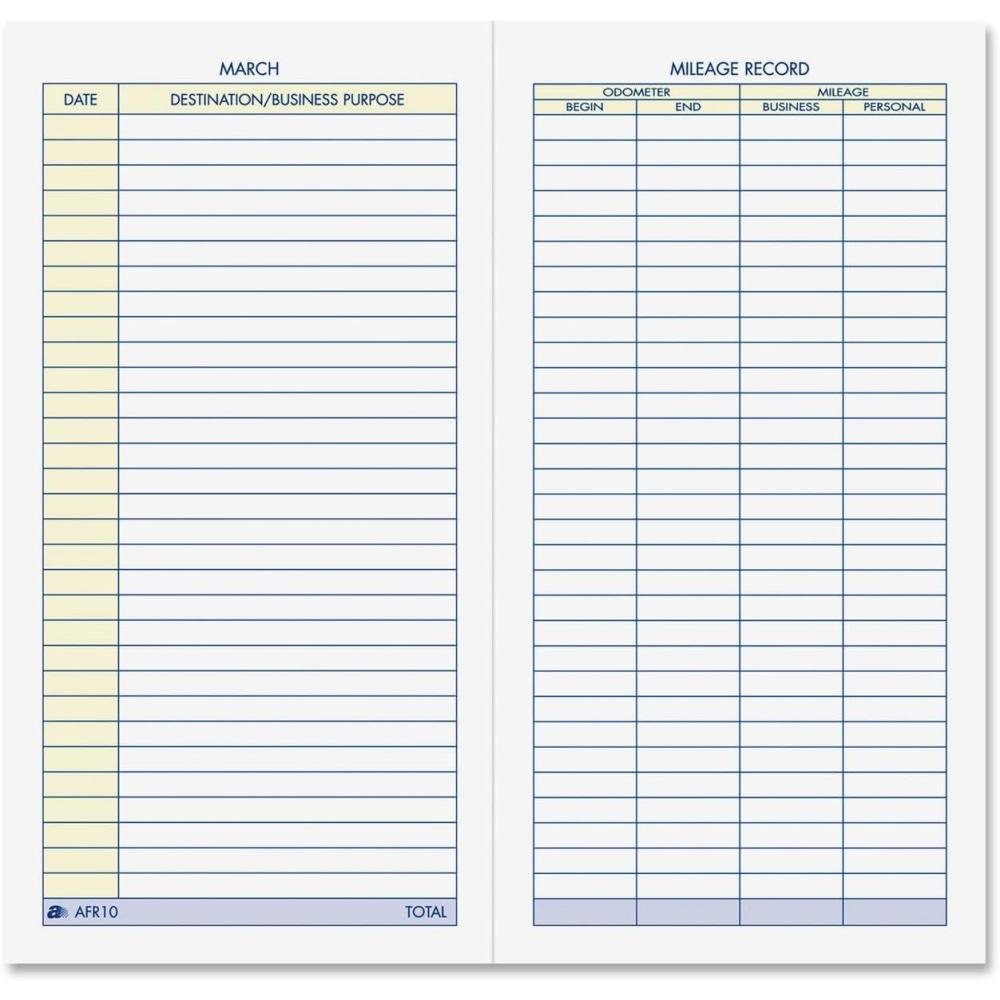 image:imageAdams Vehicle Mileage Journal 325 x 625 Inches White AFR10
