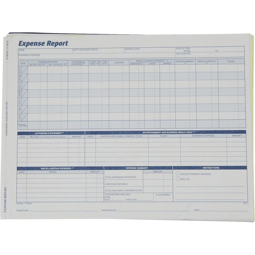 image:imageAdams Weekly Expense Report Forms 2Part Carbonless WhiteCanary 1144 x 85 Inches 50 Sets per Pack 9032ABF