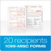 Adams 1099-MISC Continuous Forms for 2019, 20 Carbonless 4-Part Forms, Dot Matrix Compatible, 3 1096 Summary Transmittals (TXA2299), White