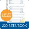 Adams Service Call Book, 5.25 x 11 Inch, Spiral Binding, 2-Part, Carbonless, 4 Messages per Page, 200 Sets, White and Canary (SC1155), White/Canary