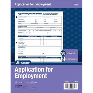 Adams Bilingual Employee Application, 8.5 x 11 Inches, White, 2-Pack (9661ES)(2 Count (Pack of 1))