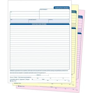 Adams Contractor’s Invoice Book, 3-Part, 50 Sets per Book, 50 Pages (ABFTC8122)(1-Pack)