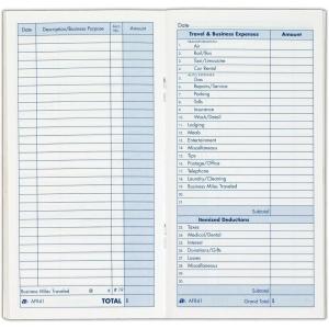 Adams Expense Record Book, 3.25 x 6.25 Inches, 48 Pages, White (AFR41)