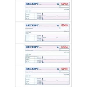 Adams Hard-Bound Money Receipt Book, 3-Part Carbonless, White/Canary/Pink, 11 x 7-5/8 Inches, 33 Sets (TCH1185)(33 Count (Pack of 1))