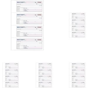 Adams Hard-Bound Money Receipt Book, 3-Part Carbonless, White/Canary/Pink, 11 x 7-5/8 Inches, 33 Sets (TCH1185)(33 Count (Pack of 5))