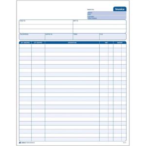 Adams® Invoice Book, 3-Part Carbonless, 8-1/2″ x 11-7/16″, 50 Sets per Book (NC3812-50)