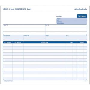Adams Invoice Unit Sets, 7.44 x 8.5 Inch, 3-Part, Carbonless, White/Canary/Pink, 50 Sets per Pack (NC3872-50)(50 Count (Pack of 1))