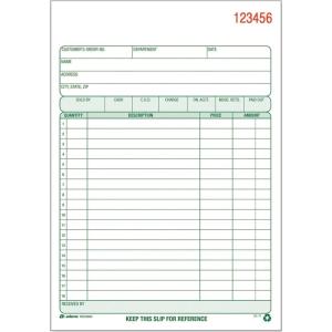 Adams Recycled All Purpose Sales Order Book, 2-Part Carbonless, White/Canary, 5-9/16 x 8-7/16 Inches, 50 Sets (RDC5805)