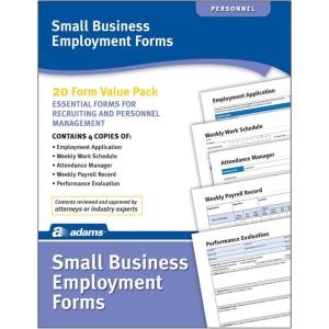 Adams Small Business Employment Forms, 4 Each of 5 Different Forms, Includes Instructions (HV100)