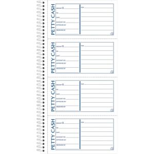 Adams Spiral Petty Cash Book, 2-Part, Carbonless, 4 Messages per Page, 200 Sets per Book (SC1156)