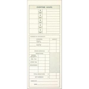 Adams Time Cards, Weekly, 2-Sided, Overtime Format, Named Days, 3-3/8″ x 9″, Manila, Green/Red Print, 200-Count (9791-200)(3-3/8″ x 9″)