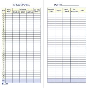 Adams Vehicle Expense Journal, , 3.25 x 6.25 Inches, White (AFR11)