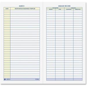 Adams Vehicle Mileage Journal, , 3.25 x 6.25 Inches, White (AFR10)