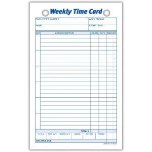 Adams Weekly Time Cards, 1-Sided, 4.25 x 6.75 Inches, White Index Bristol Paper, 100 Cards Per Pack (9616ABF)