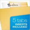 Cardinal Plastic Binder Dividers, Double-Pocket, 5-Tab, Insertable Multicolor Tabs, Letter Size, 1 Set (84009)