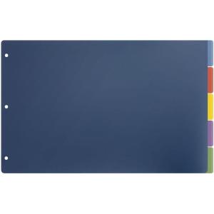 Cardinal 84250 Tabloid-Size Poly Index Divider, 5-Tab, Multicolor Colors