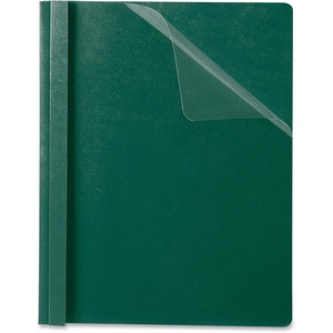 Oxford Premium Report Covers, Clear Front, Letter Size Folder with Prongs, for Presentation at School or Office, Dark Green, 25 per Box (58817)